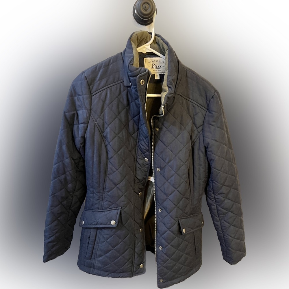 G.H. Bass & Co Navy Jacket With Olive Fleece Lining Metal Button  Jacket